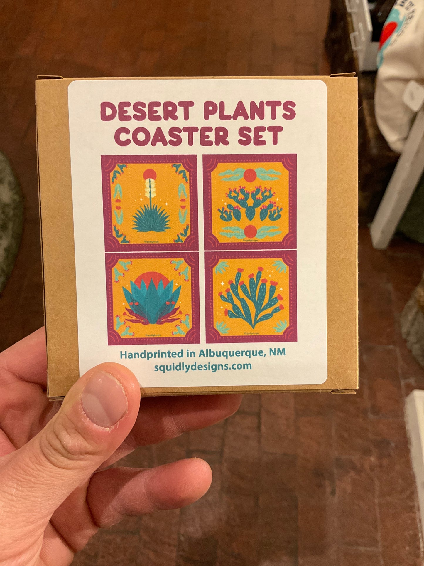 Squidly designs Desert plants coaster set