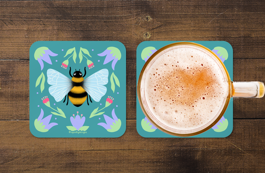 Coaster Set - Bugs and Florals - Color way #2
